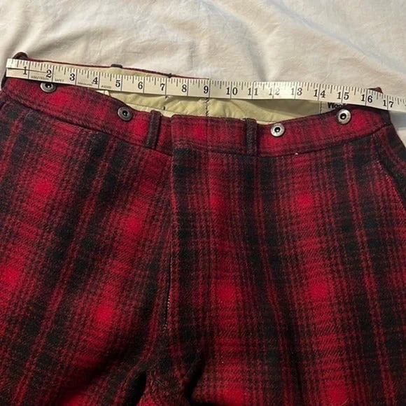 Vintage 40s 50s Woolrich Red Plaid Hunting Pants Heavy Tweed Plaid Rare Htf